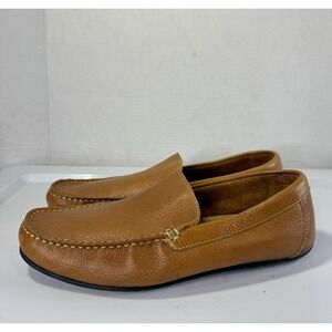 Nordstrom Rack Mens Driving Loafers 9M Brown Leather Round Toe Slip On Shoes